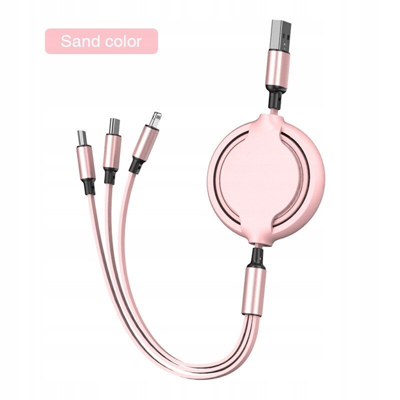 Co2 3-in-1 MICRO USB/ IPHONE/ USB-C laadija kaabel 0062 hind ja info | Mobiiltelefonide kaablid | kaup24.ee