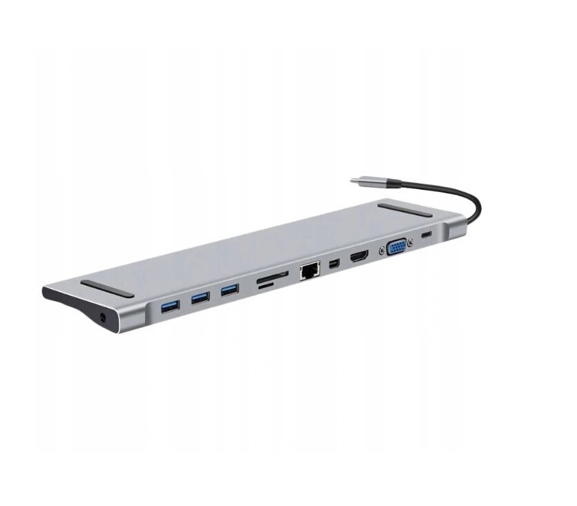 CO2 arvuti adapter, 10in1 USB-C Gigabit RJ-45 HDMI 4K HUB Macbook M1 0107 jaoks hind ja info | USB jagajad, adapterid | kaup24.ee