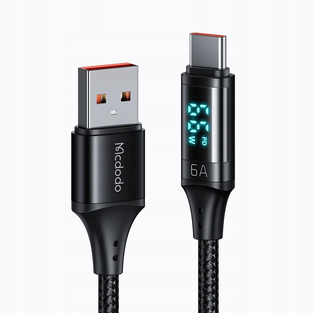 McDodo telefonikaabel, DIGITAL PRO USB-C 5A 66W 1.2m must цена и информация | Mobiiltelefonide kaablid | kaup24.ee