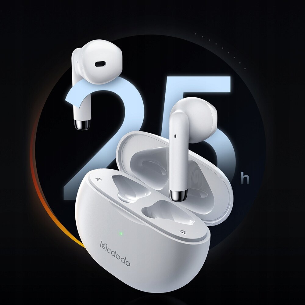 Mcdodo telefonikõrvaklapid, juhtmevabad, in-ear, koos ümbrisega, Bluetooth 5, valge цена и информация | Kõrvaklapid | kaup24.ee