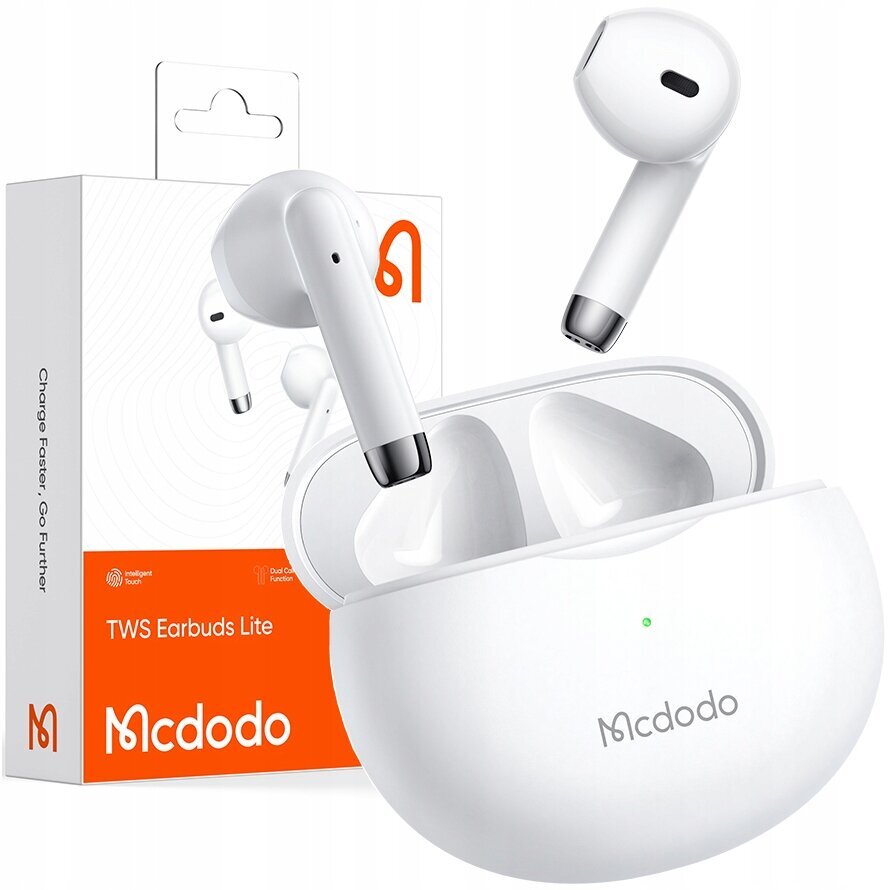 Mcdodo telefonikõrvaklapid, juhtmevabad, in-ear, koos ümbrisega, Bluetooth 5, valge цена и информация | Kõrvaklapid | kaup24.ee