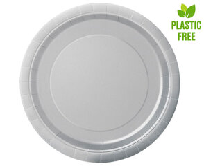 Одноразовые бумажные тарелки 21,9 см, 8 шт, серый 3345EU цена и информация | Праздничная одноразовая посуда | kaup24.ee