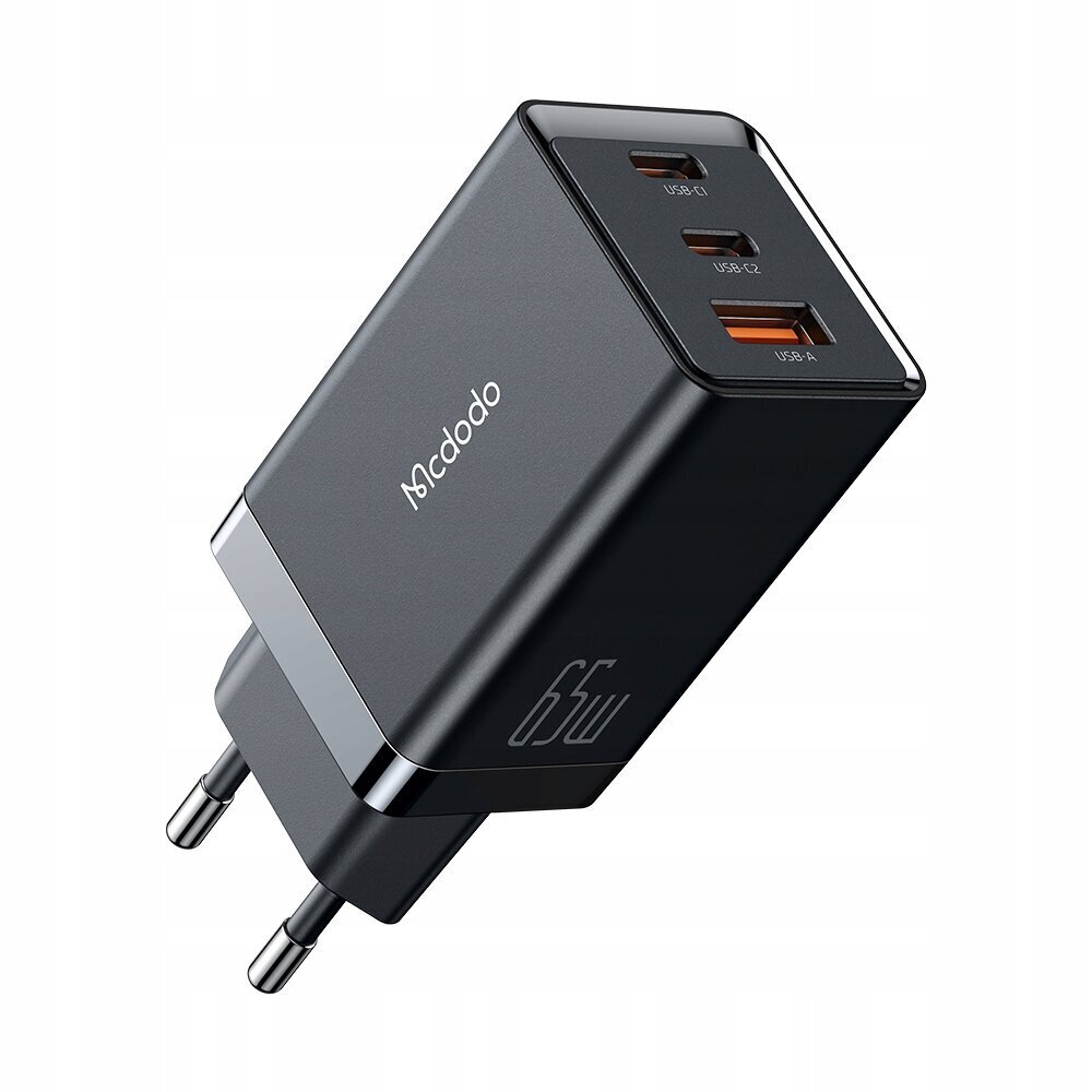 Mcdodo telefonilaadija, GaN 5 PRO, kiirlaadimine, USB-C, USB-A, 65W, kaabel kaasas, must, CH-1542 hind ja info | Mobiiltelefonide laadijad | kaup24.ee