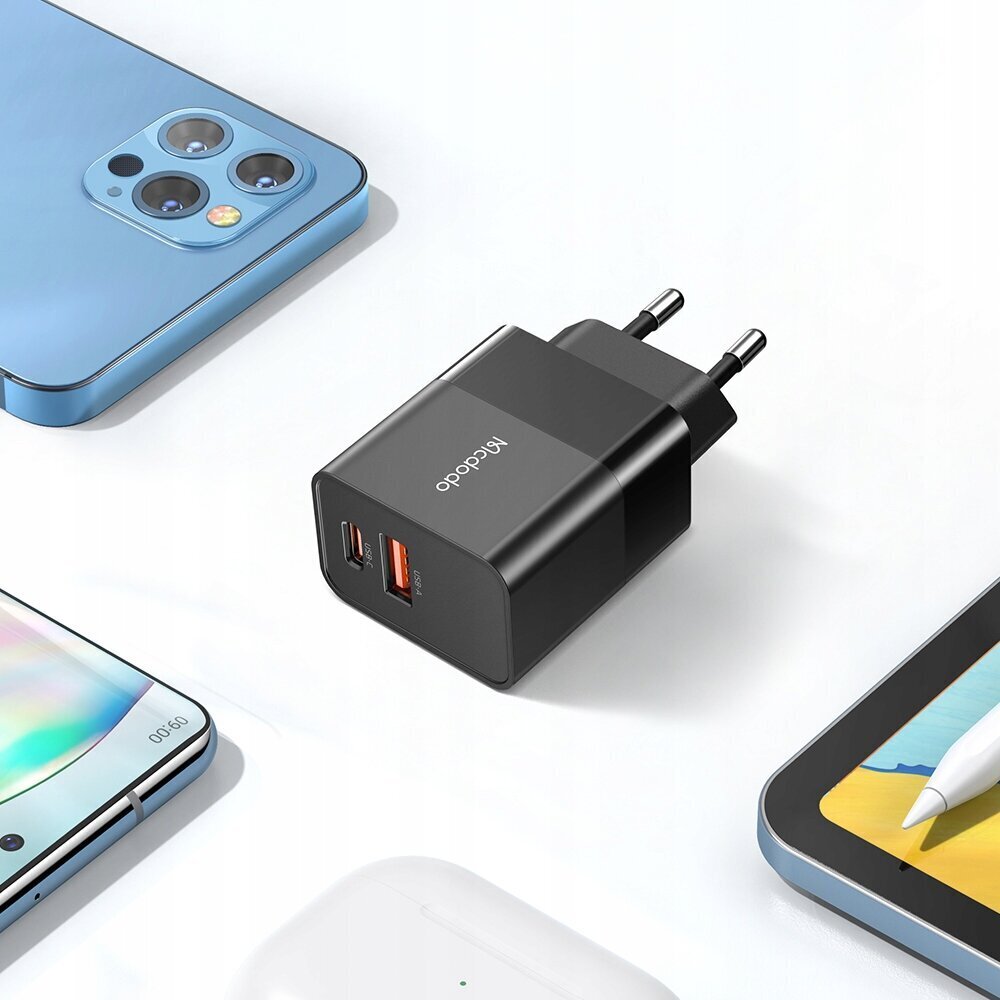 Mcdodo telefonilaadija, kiire, USB, USB-C, 20W, Iphone'ile, universaalne, must цена и информация | Mobiiltelefonide laadijad | kaup24.ee