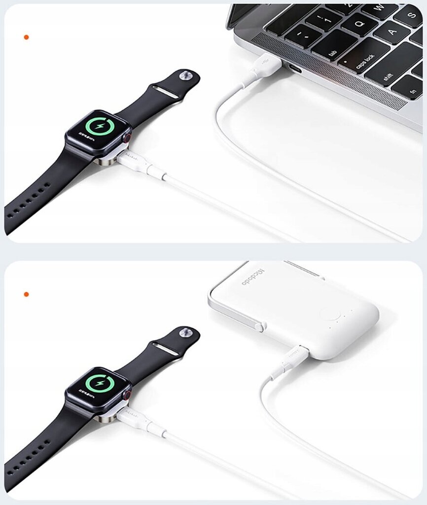 Mcdodo induktiivne laadija, Apple Watch 5 6 7 8, valge, CH-2060 hind ja info | Nutikellade ja nutivõrude tarvikud | kaup24.ee