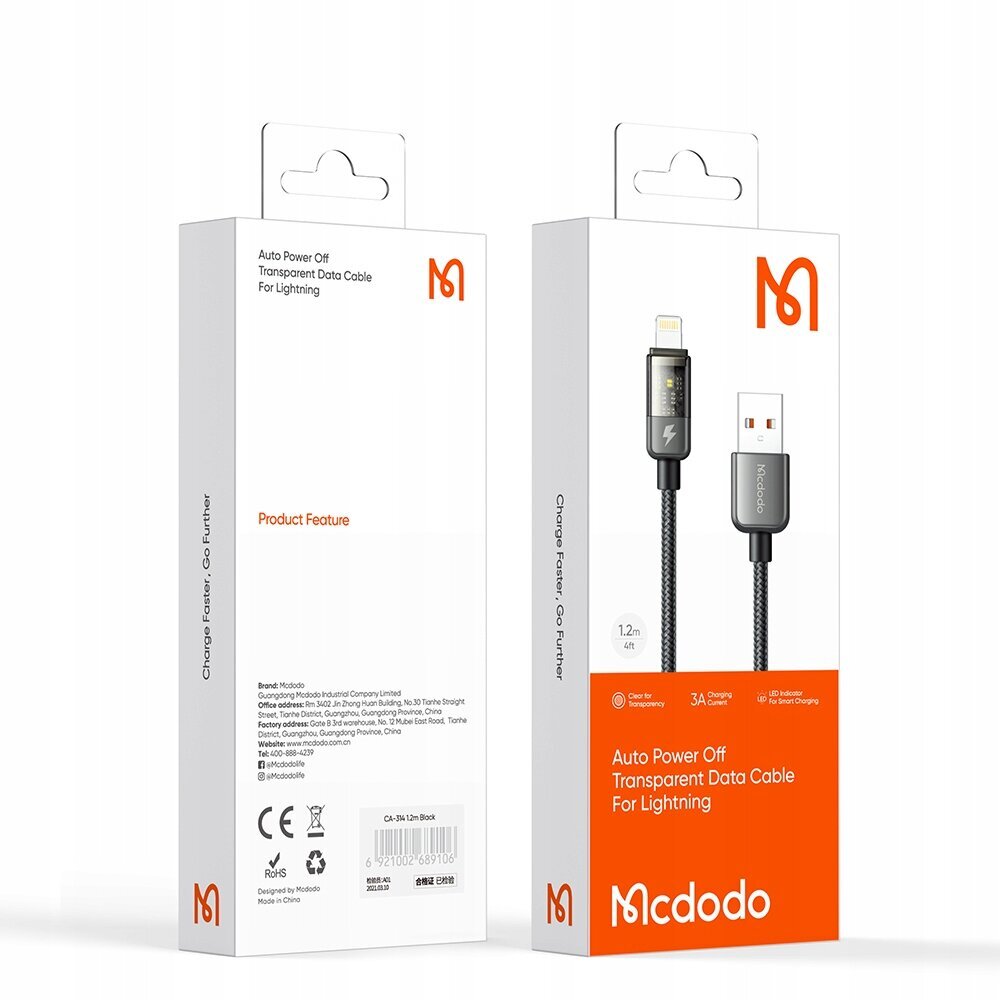 MCDODO PRISMA USB-C Välkkaabel Iphonidele 1.8M цена и информация | Mobiiltelefonide kaablid | kaup24.ee