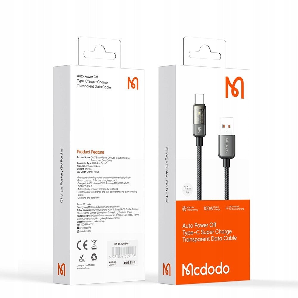 Mcdodo CA-2841 цена и информация | Mobiiltelefonide kaablid | kaup24.ee