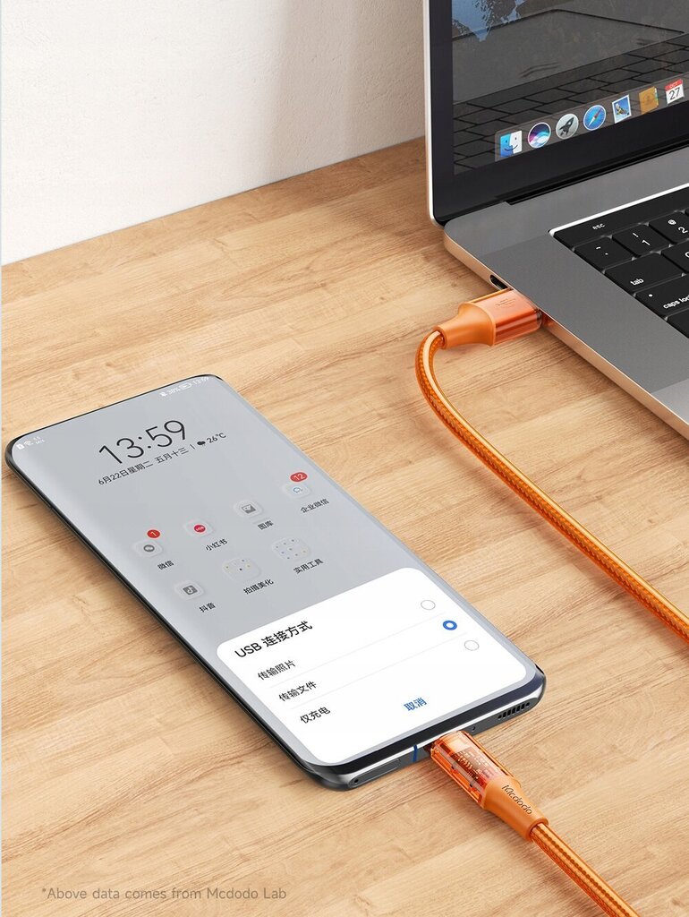 Mcdodo võimas ülikiire USB-C kaabel 100W 6A 1.8M цена и информация | Mobiiltelefonide kaablid | kaup24.ee