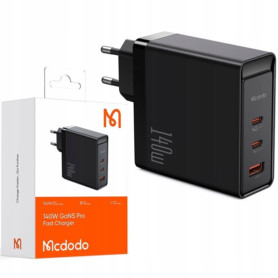 GaN USB-C kiirlaadija USB 3 PORTY 140W MCDODO hind ja info | Mobiiltelefonide laadijad | kaup24.ee