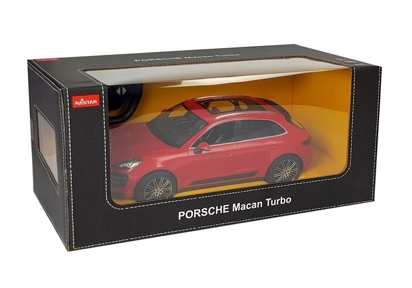 Auto Porsche Macan Turbo Rastar koos kaugjuhtimispuldiga 1:14, punane цена и информация | Poiste mänguasjad | kaup24.ee
