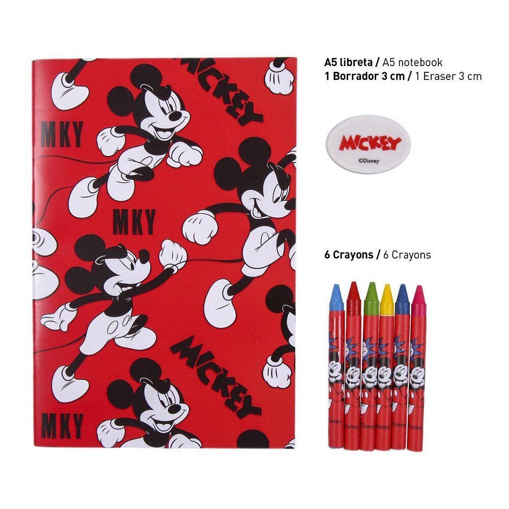 Kirjatarvete komplekt Mickey Mouse 16-osaline hind ja info | Kirjatarbed | kaup24.ee