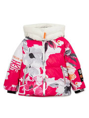Куртка для девочки GULLIVER With Flowers Print, розовая цена и информация | Куртки, пальто для девочек | kaup24.ee