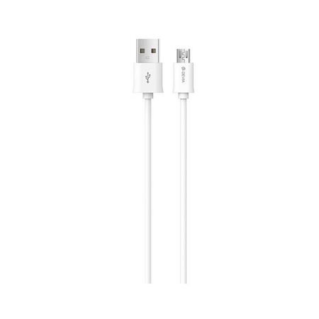 Laadimisjuhe Devia Smart microUSB 1.0m valge hind ja info | Mobiiltelefonide kaablid | kaup24.ee