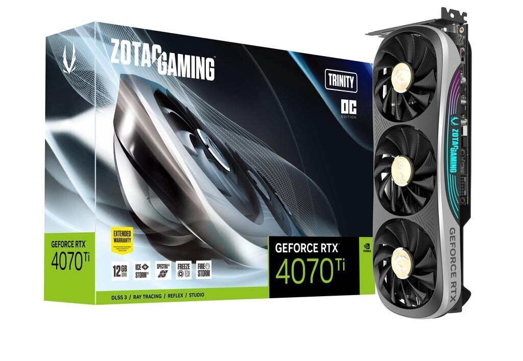 Zotac GAMING GeForce RTX 4070 Ti Trinity OC (ZT-D40710J-10P) цена и информация | Videokaardid (GPU) | kaup24.ee