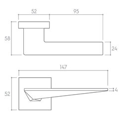Ukselingi komplekt Corona Blade Q koos WC-nupp hind ja info | Ukselingid | kaup24.ee