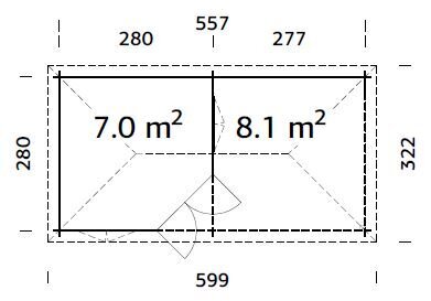 Aiapaviljon Melanie 7,0 + 8,1 m² цена и информация | Kuurid ja aiamajad | kaup24.ee