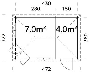 Aiapaviljon Melanie 11,0 m² kuuriga ja pruuni puidukaitsega цена и информация | Садовые сараи, дровницы | kaup24.ee