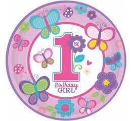 Тарелки бумажные Sweet Birthday Girl 23 см/8 шт., 998108 цена и информация | Праздничная одноразовая посуда | kaup24.ee