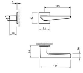 Ukselingi komplekt Tupai 4154 Q5S koos PZ südamikukattega hind ja info | Ukselingid | kaup24.ee