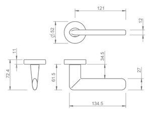 Ukselingi komplekt Tupai 3098 R koos WC-nupp цена и информация | Дверные ручки | kaup24.ee