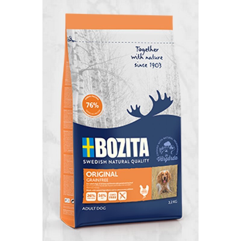 Bozita Dog Original Grain Free, 12kg - teraviljavaba kuivtoit kanaga täiskasvanud koertele, Z 020103 hind ja info | Kuivtoit koertele | kaup24.ee