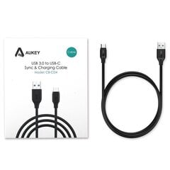 Spartaus laadija USB kaabel Aukey CB-CD4, USB-C, 1 m, must hind ja info | Mobiiltelefonide kaablid | kaup24.ee