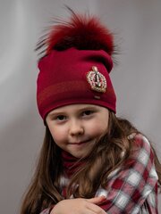 Müts tüdrukutele Jamiks Karine Bordeaux 520877896, punane цена и информация | Шапки, перчатки, шарфы для девочек | kaup24.ee