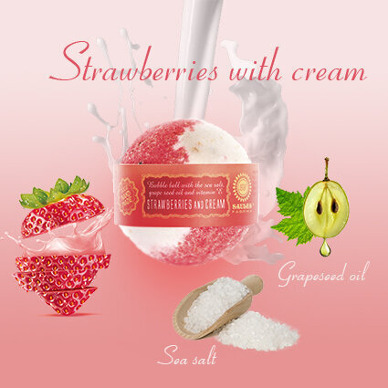 Vannipall Strawberries with cream Saules Fabrika, 145 g цена и информация | Dušigeelid, õlid | kaup24.ee