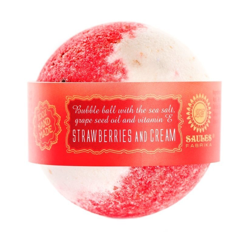 Vannipall Strawberries with cream Saules Fabrika, 145 g цена и информация | Dušigeelid, õlid | kaup24.ee