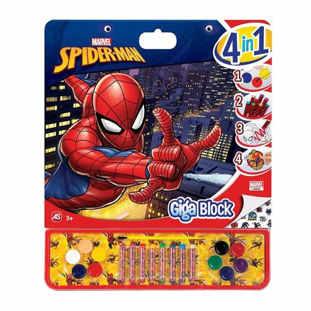 Värvimisraamat Spiderman Giga Block "Neli ühes" 35 x 41 cm цена и информация | Värviraamatud | kaup24.ee