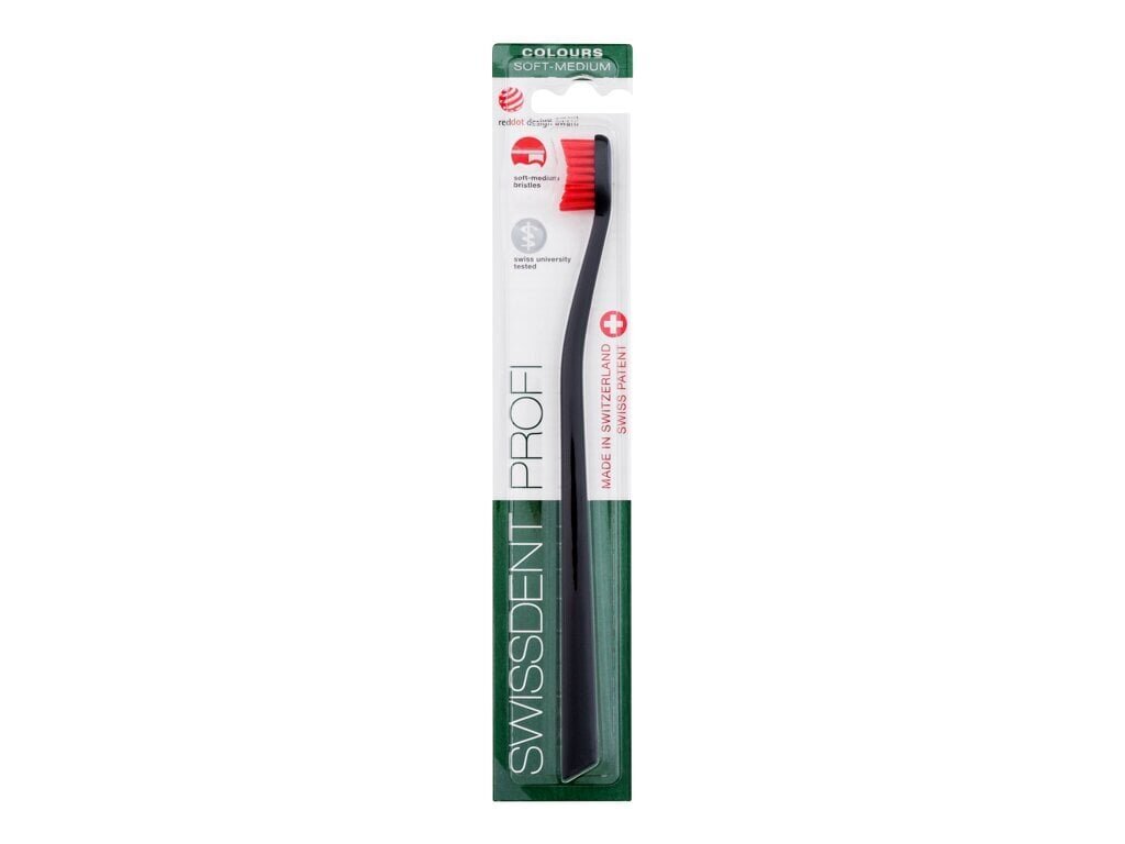 Hambahari Swissdent Profi Colours Soft-Medium - Toothbrush 1.0ks Black&Red hind ja info | Suuhügieen | kaup24.ee