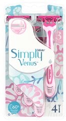 Raseerimisterad naistele Gillette Venus Simply3, 4 tk цена и информация | Косметика и средства для бритья | kaup24.ee