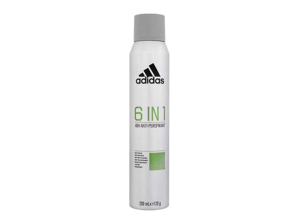 Spreideodorant meestele Adidas 6 In 1 48h 200 ml hind ja info | Deodorandid | kaup24.ee