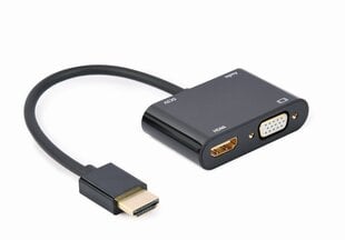 Gembird HDMI male to HDMI female + VGA f цена и информация | Адаптеры и USB-hub | kaup24.ee