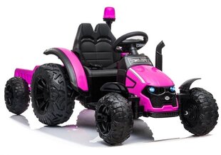 Elektriline traktor haagisega HZB-200, roosa цена и информация | Электромобили для детей | kaup24.ee