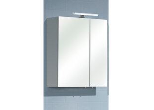 Зеркальный шкаф с LED-светильником 354 белый глянцевый цена и информация | Шкафчики для ванной | kaup24.ee