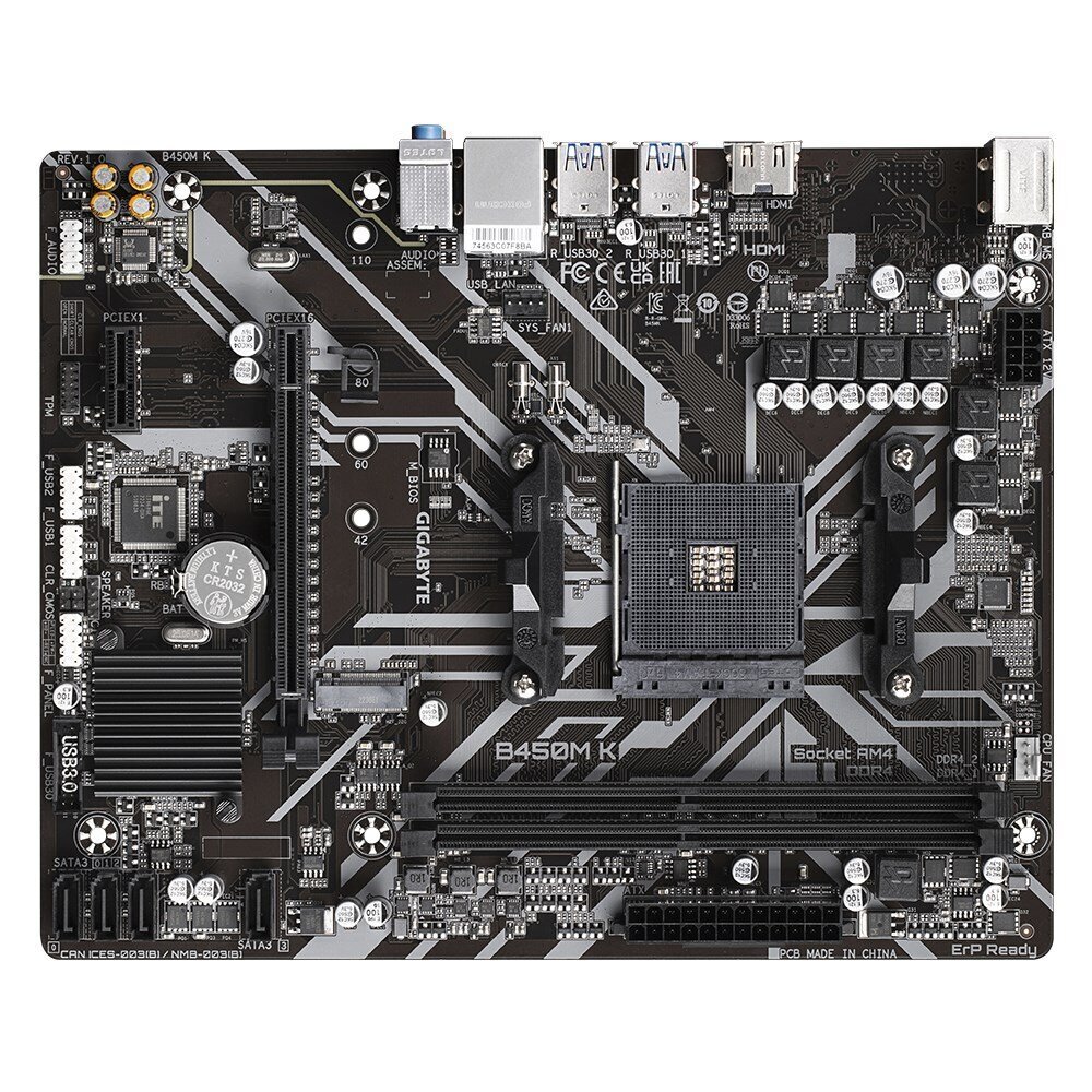 Gigabyte B450M K (rev. 1.0), Micro ATX, AM4, DDR4 hind ja info | Emaplaadid | kaup24.ee