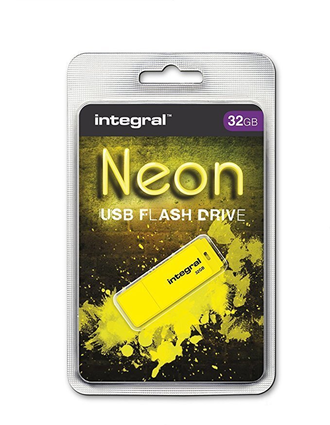 Mälupulk Integral NEON 32 GB USB 2.0, kollane hind ja info | Mälupulgad | kaup24.ee