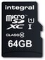 Mälukaart SD + adapter Integral 64 GB microSDXC UltimaPro цена и информация | Mobiiltelefonide mälukaardid | kaup24.ee