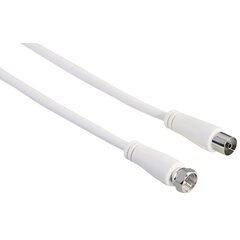 Соединительный кабель SAT Hama, разъем F - коаксиальный разъем, 1,5 м, 90дБ, белый цена и информация | Кабели и провода | kaup24.ee