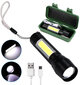 Taktikaline LED-taskulamp 600 lm 400 m ZOOM COB XML T6 USB 5W hind ja info | Taskulambid, prožektorid | kaup24.ee