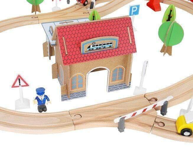 Puidust raudtee - rööbastee 3,9 meetrit hind ja info | Arendavad mänguasjad | kaup24.ee