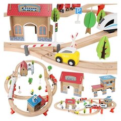 Puidust raudtee - rööbastee 3,9 meetrit цена и информация | Развивающие игрушки | kaup24.ee