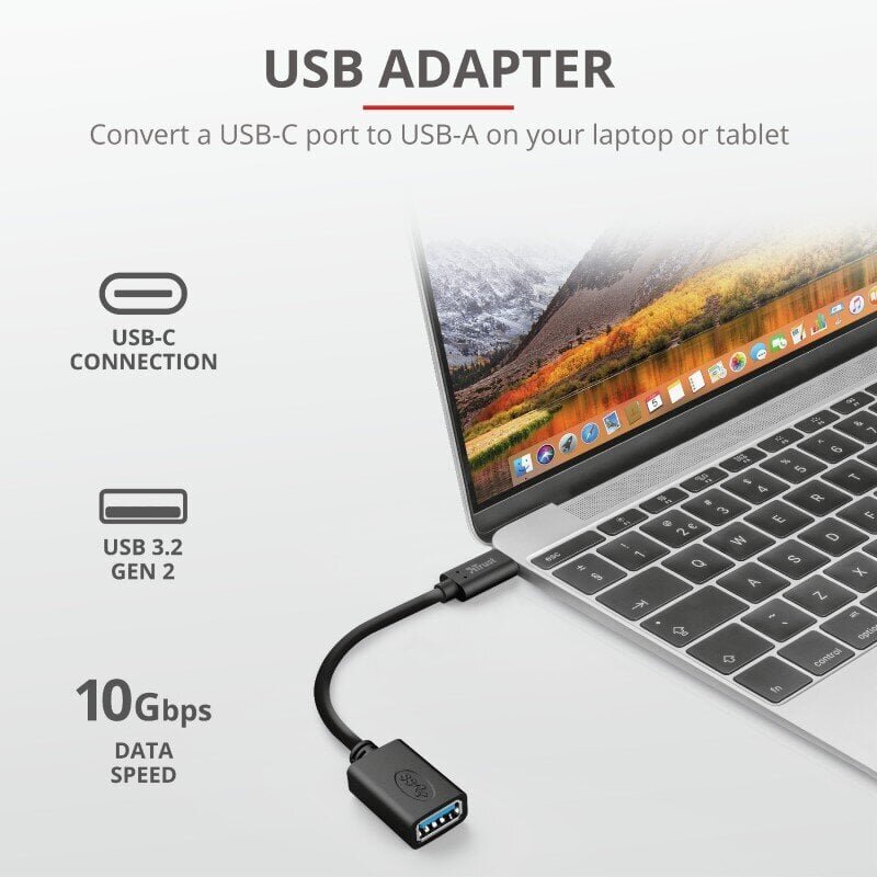 Trust Type-C į USB 3.0 kaabel, 9 cm hind ja info | Mobiiltelefonide kaablid | kaup24.ee