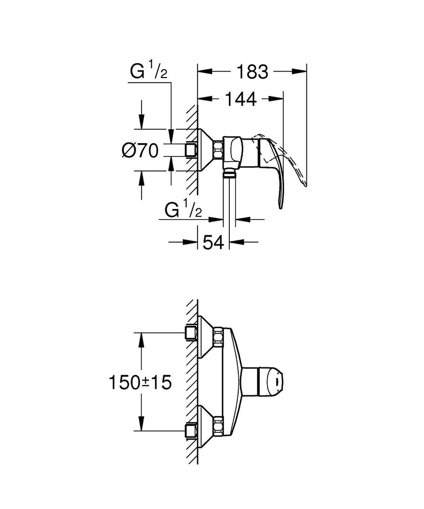 Dušisegisti GROHE Eurosmart New, 33555002 hind ja info | Vannitoa segistid | kaup24.ee