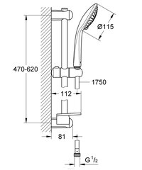 Душевой комплект Grohe Euphoria Champagne 110 мм, хромированный, 27232001 цена и информация | Душевые комплекты и панели | kaup24.ee