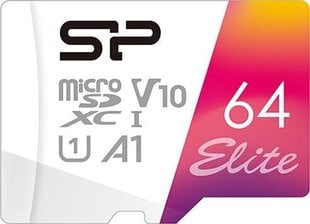 Silicon Power Elite Micro SDXC 64GB UHS-I A1 V10 цена и информация | Карты памяти | kaup24.ee