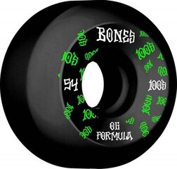 Bones Wheels Skateboard 100 54mm 100A Black V5 Sidecut hind ja info | Rulad | kaup24.ee