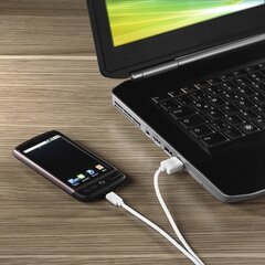Juhe Hama USB- USB micro, 1,4m valge, 00173628 hind ja info | Mobiiltelefonide kaablid | kaup24.ee