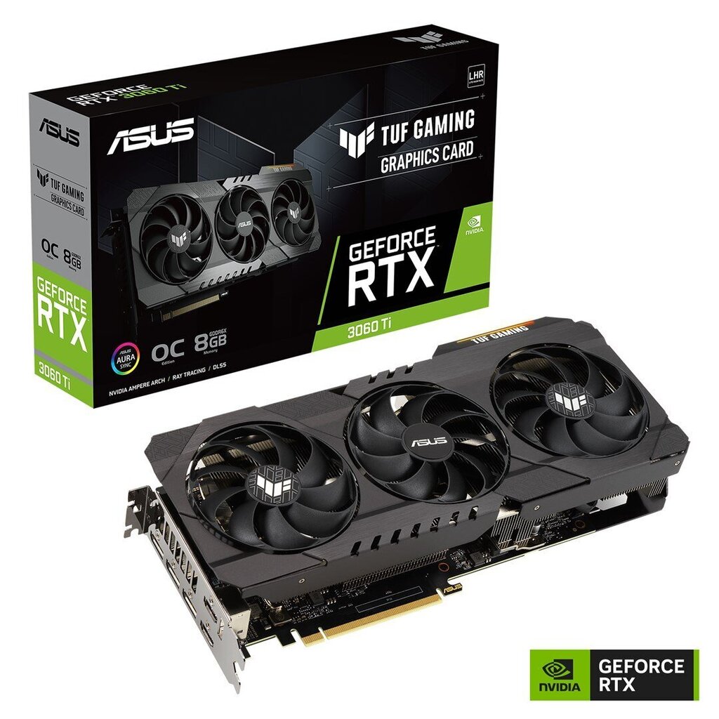 Asus TUF Gaming RTX 3060 Ti OC Edition 8G GDDR6X (90YV0IL0-M0NA00) цена и информация | Videokaardid (GPU) | kaup24.ee